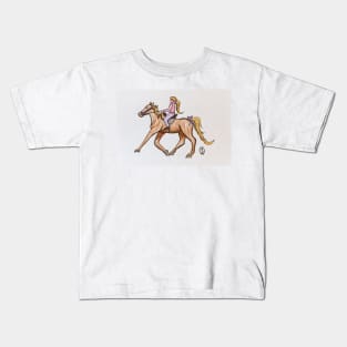 Ponytails on girl and pony Kids T-Shirt